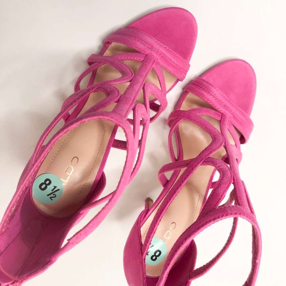 Aldo pink suede cage heels NWOB - Picture 3 of 4